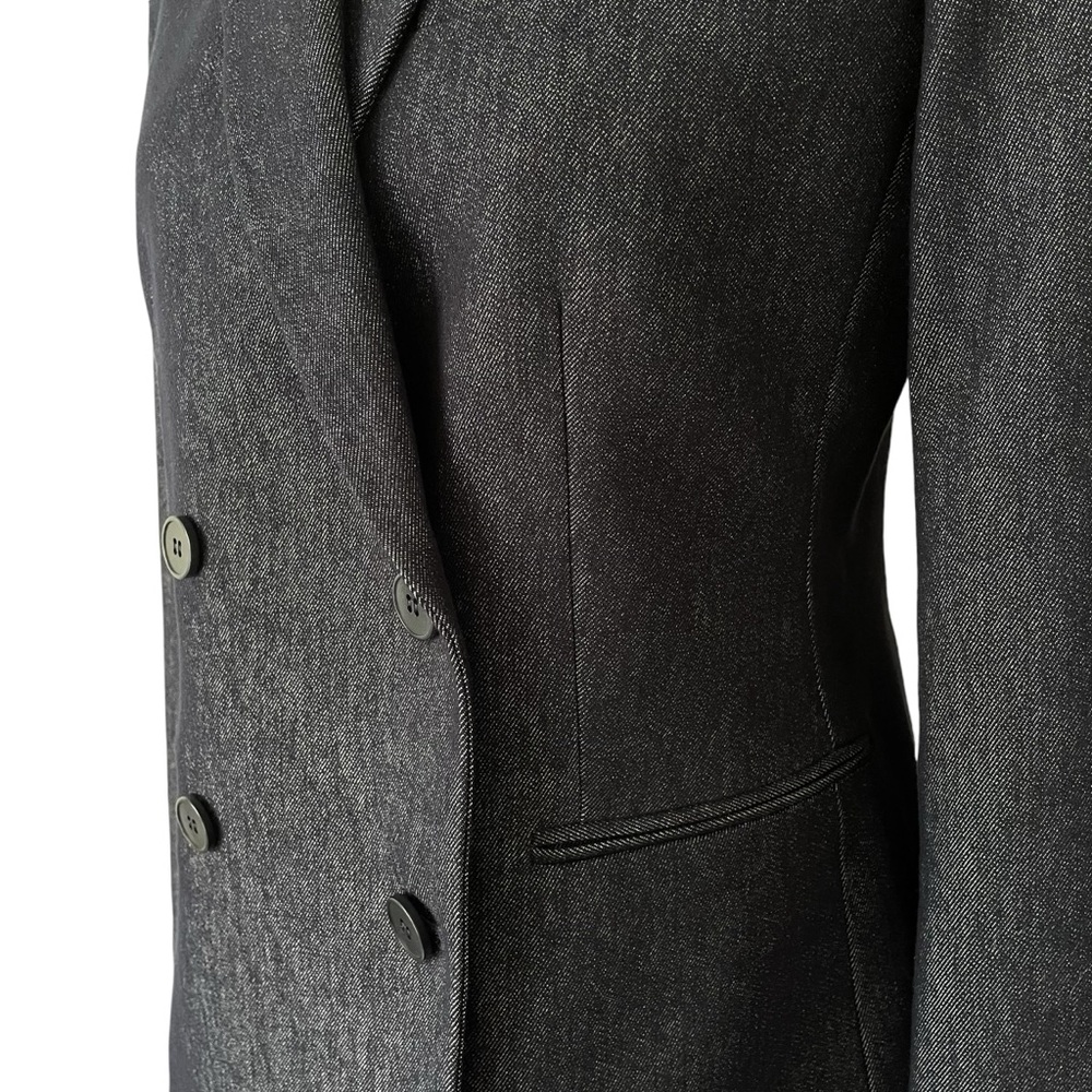 Theory Double Breasted Stretch Denim Navy Blazer NWT - Picture 4 of 16